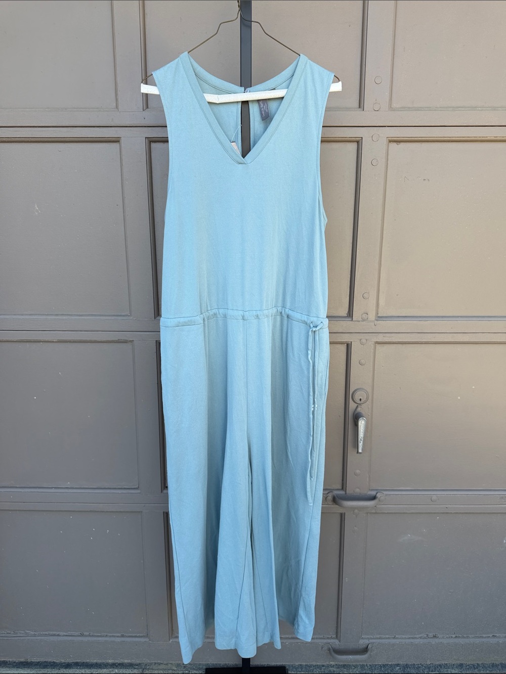 Sweaty Betty Light Blue Sleeveless V-Neck Jumpsuit with Waist Tie